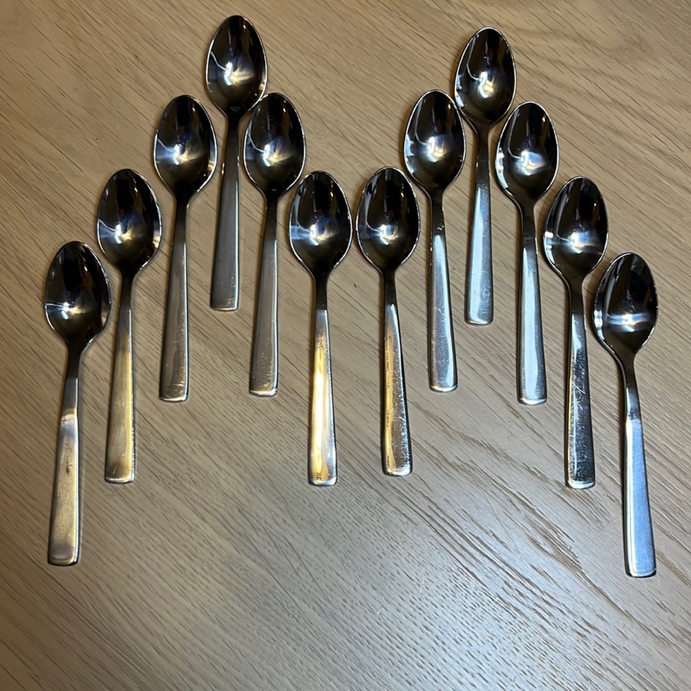 12 Vintage Hoffritz Coffee Spoons, made in England